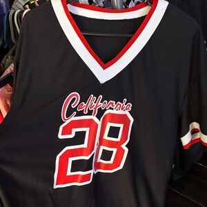 SHEIN Black and Red California Jersey Top